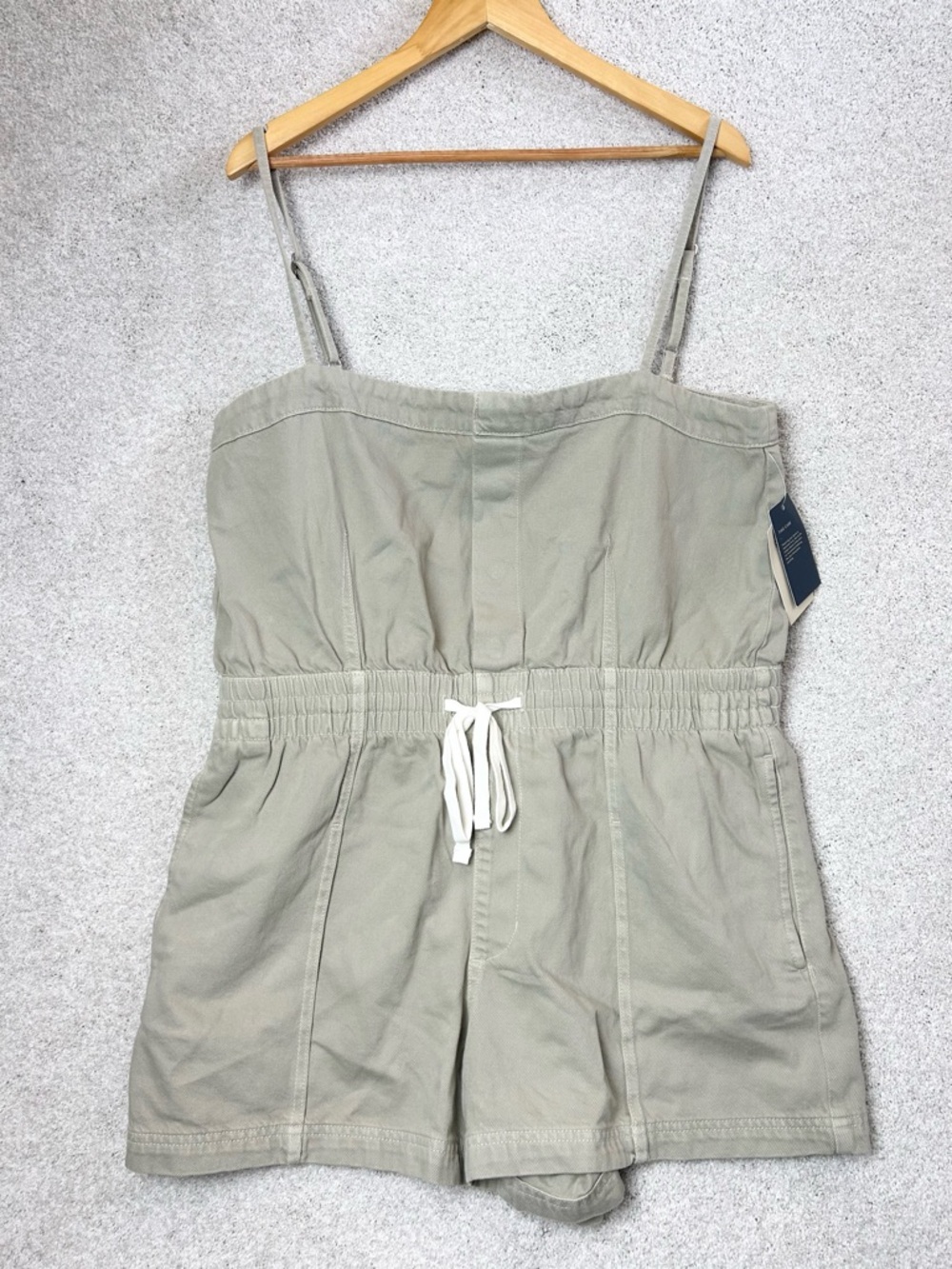 Universal Thread Beige Drawstring Strapless Romper - Picture 3 of 4